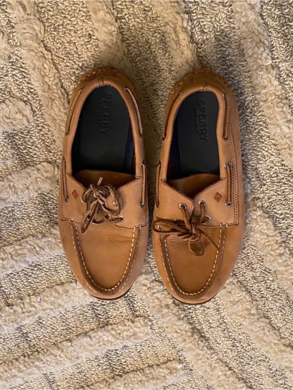 Sperry Boys’ Tan Leather Classic Boat Shoes